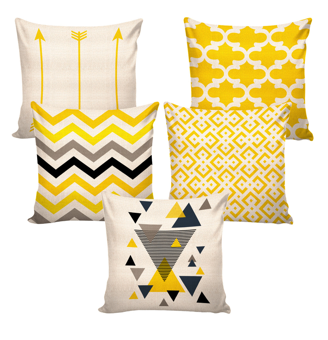 Set of 5 Jute Throw Pillow/Cushion Covers