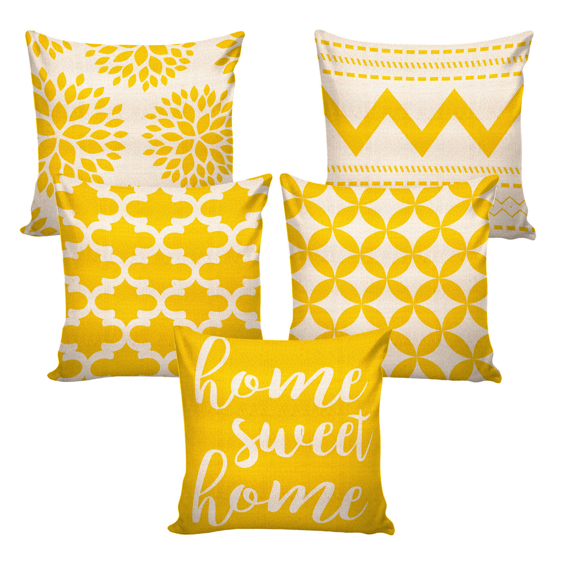 Set of 5 Jute Throw Pillow/Cushion Covers
