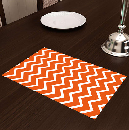 Orange Geometric HD Printed 4 Pcs Table Place Mat