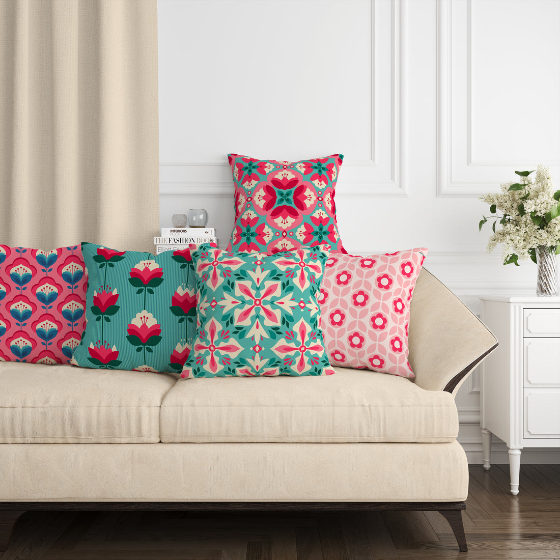 Set of 5 Designer Decorative Throw Pillow/Cushion Covers