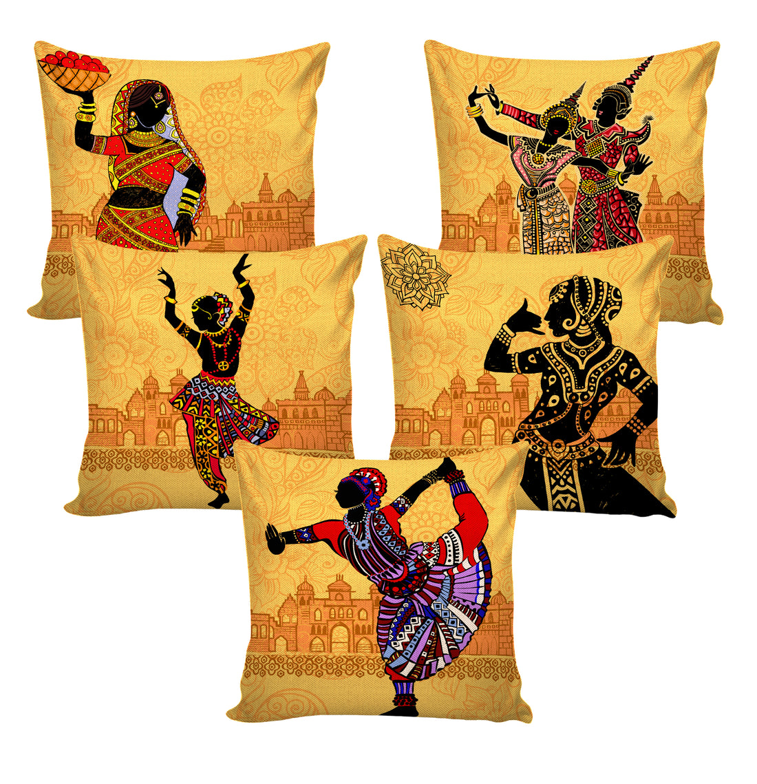 Set of 5 Jute Throw Pillow/Cushion Covers