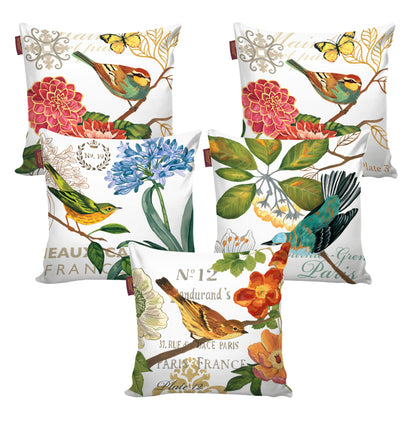 Set of 5 Digital Printed Hand Stitched Throw Pillow/ Cushion Covers