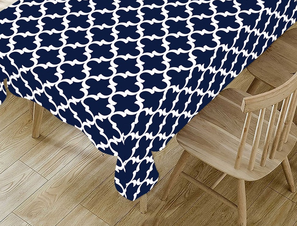 Blue Moroccan Polyster Table Cover Cloth