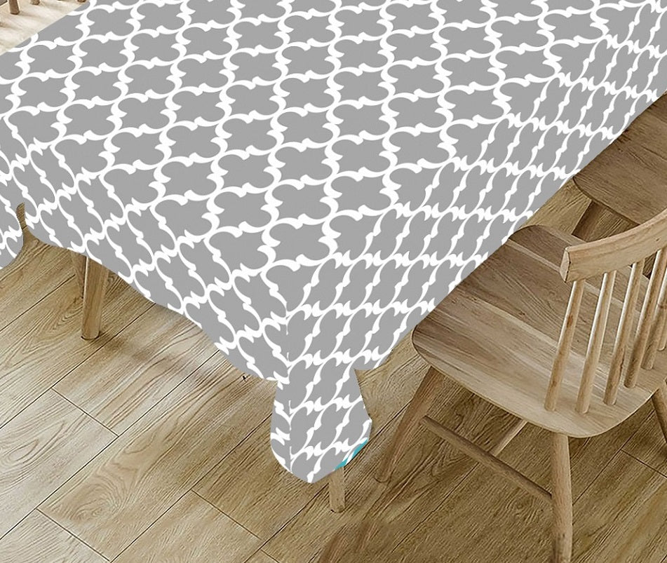 Grey Abstract Polyester Table Cover Cloth