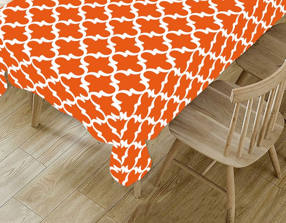 Orange Moroccan Polyster Table Cover Cloth
