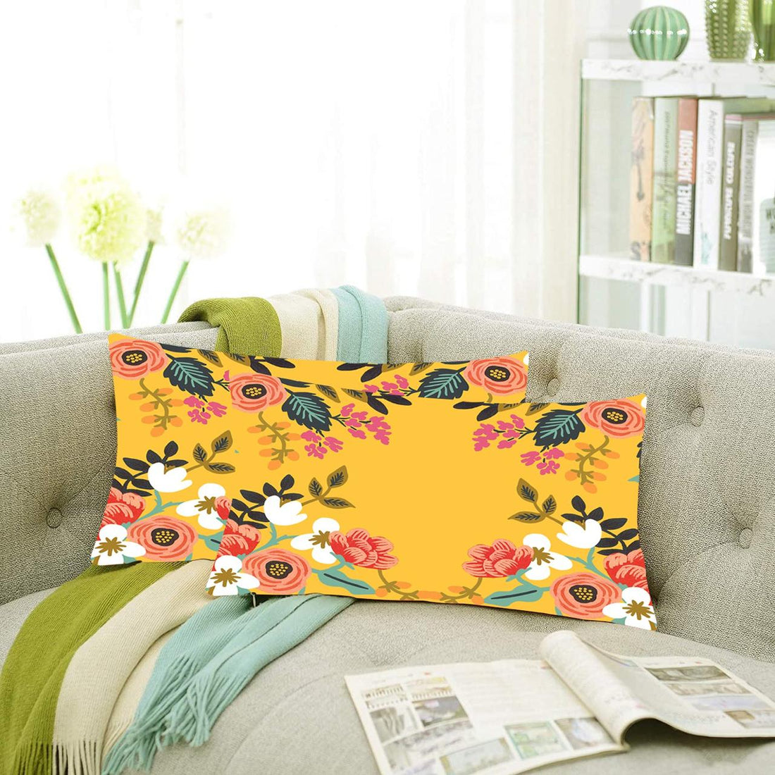 Set of 2 Designer Decorative Throw Pillow/Cushion Covers
