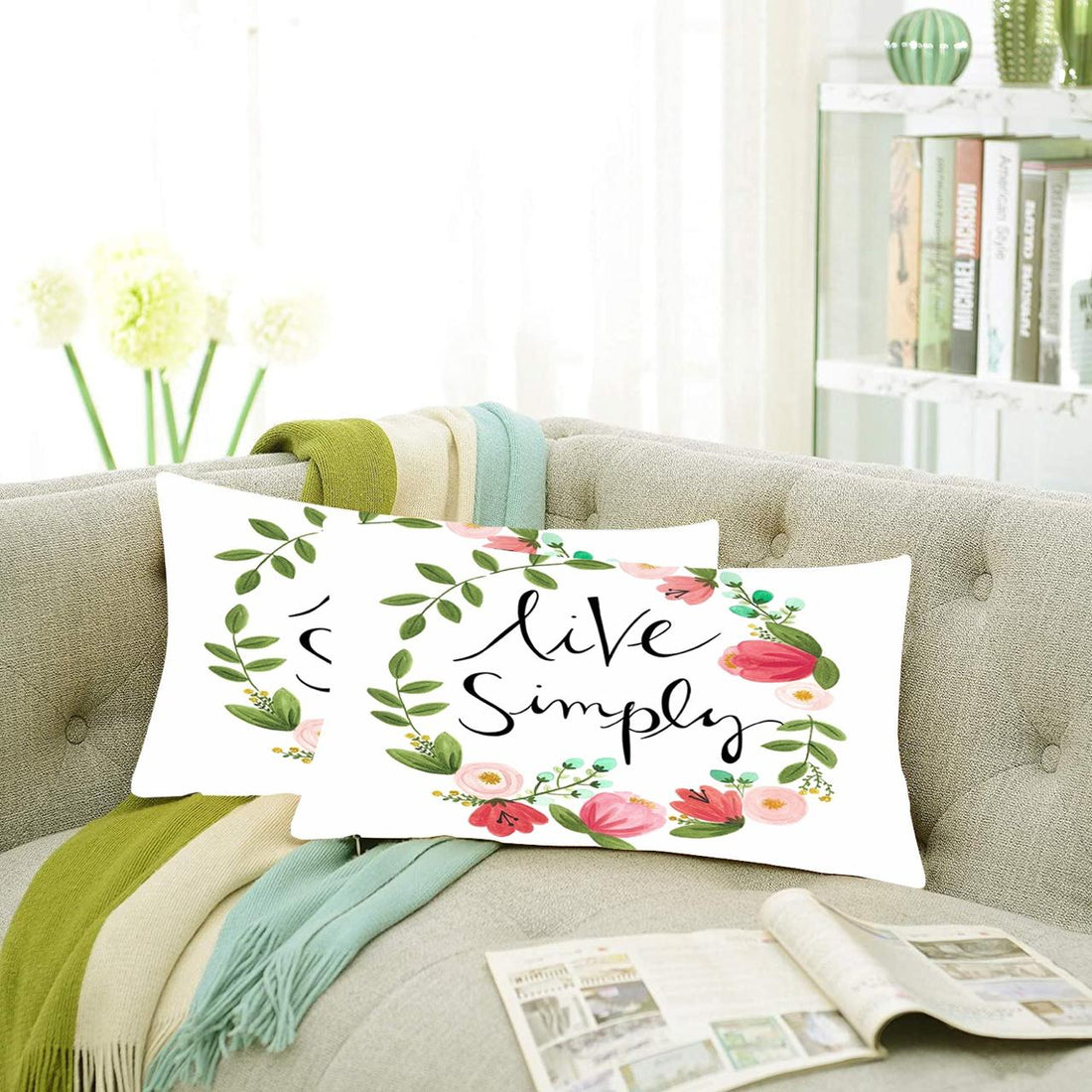 Set of 2 Designer Decorative Throw Pillow/Cushion Covers