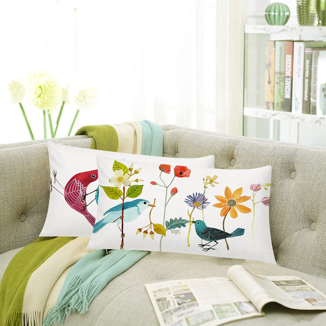 Set of 2 Designer Decorative Throw Pillow/Cushion Covers