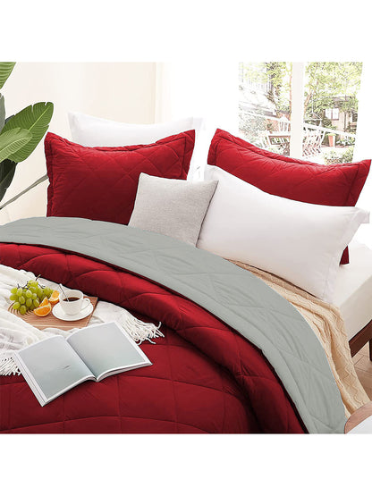 AEROHAVEN 220 GSM Microfiber All-Weather Solid Colour Bed Reversible Comforter AC Quilt Blanket