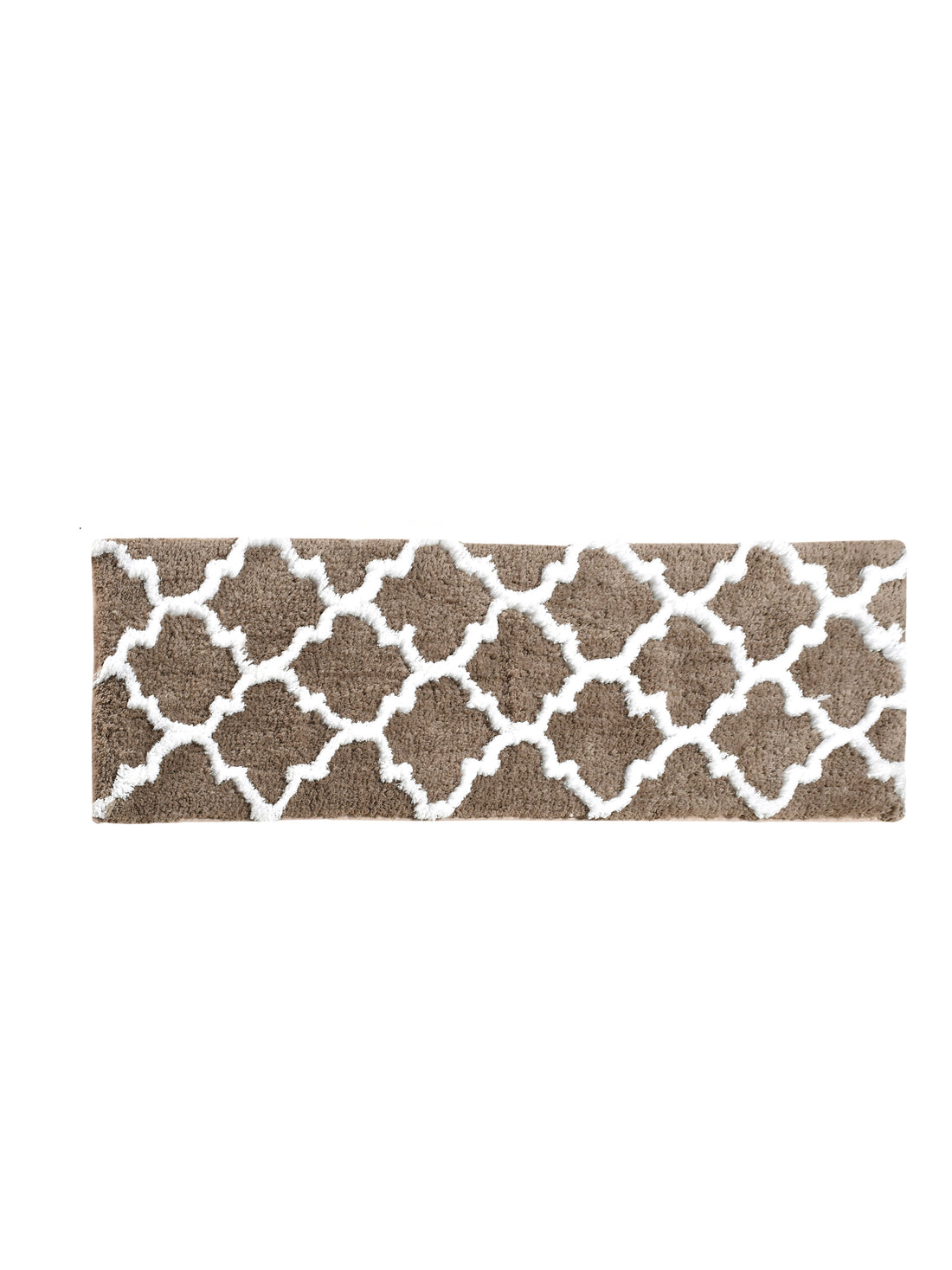 Soft Microfiber Abstract Moroccan Designer Anti Slip Runner, Coffee
