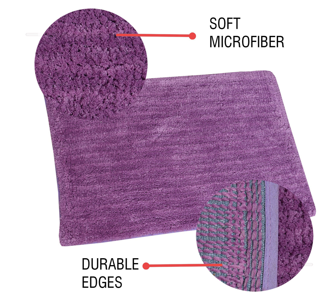 Soft Microfiber Anti Slip Bathmat, Wine