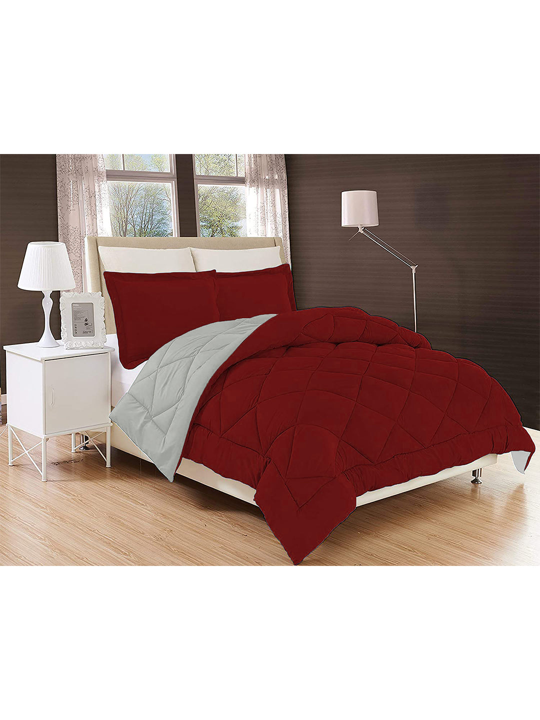 AEROHAVEN 220 GSM Microfiber All-Weather Solid Colour Bed Reversible Comforter AC Quilt Blanket