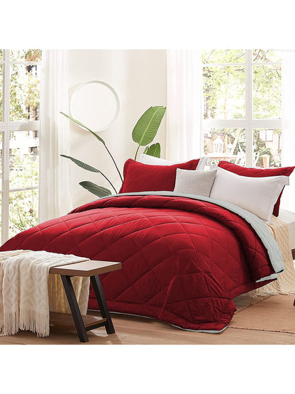 AEROHAVEN 220 GSM Microfiber All-Weather Solid Colour Bed Reversible Comforter AC Quilt Blanket