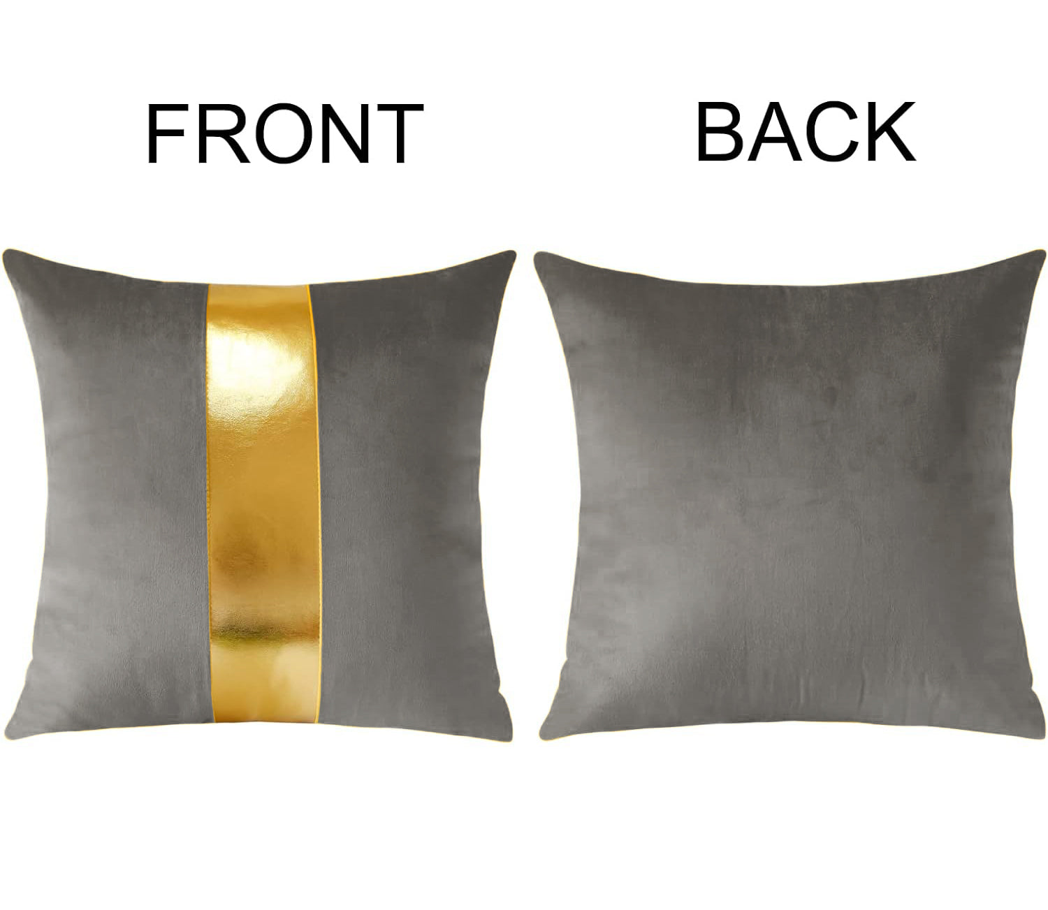 Premium Velvet Set of 2 Decorative Throw Pillow/Cushion Covers with Gold Stripe