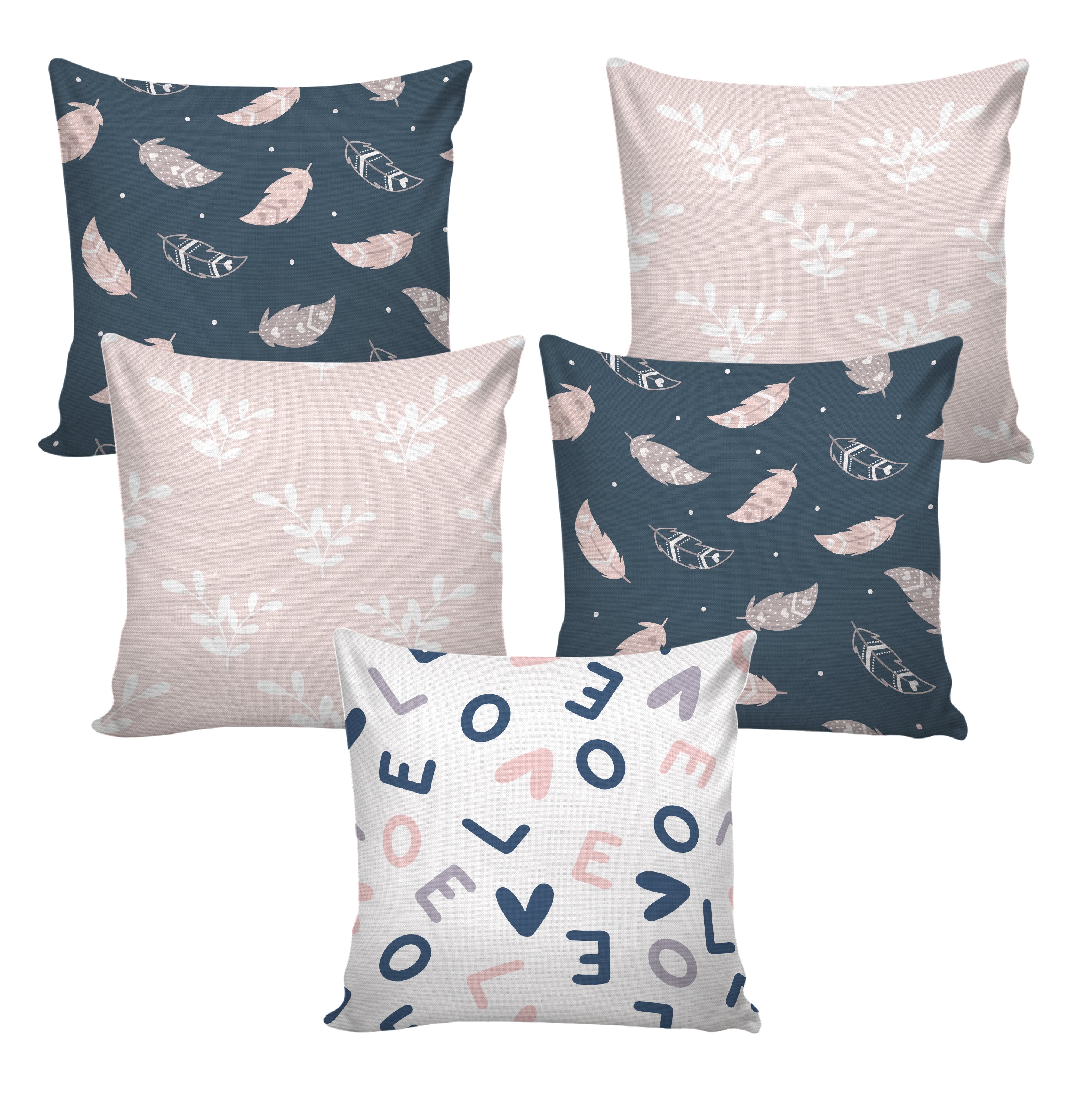 Set of 5 Designer Decorative Throw Pillow/Cushion Covers