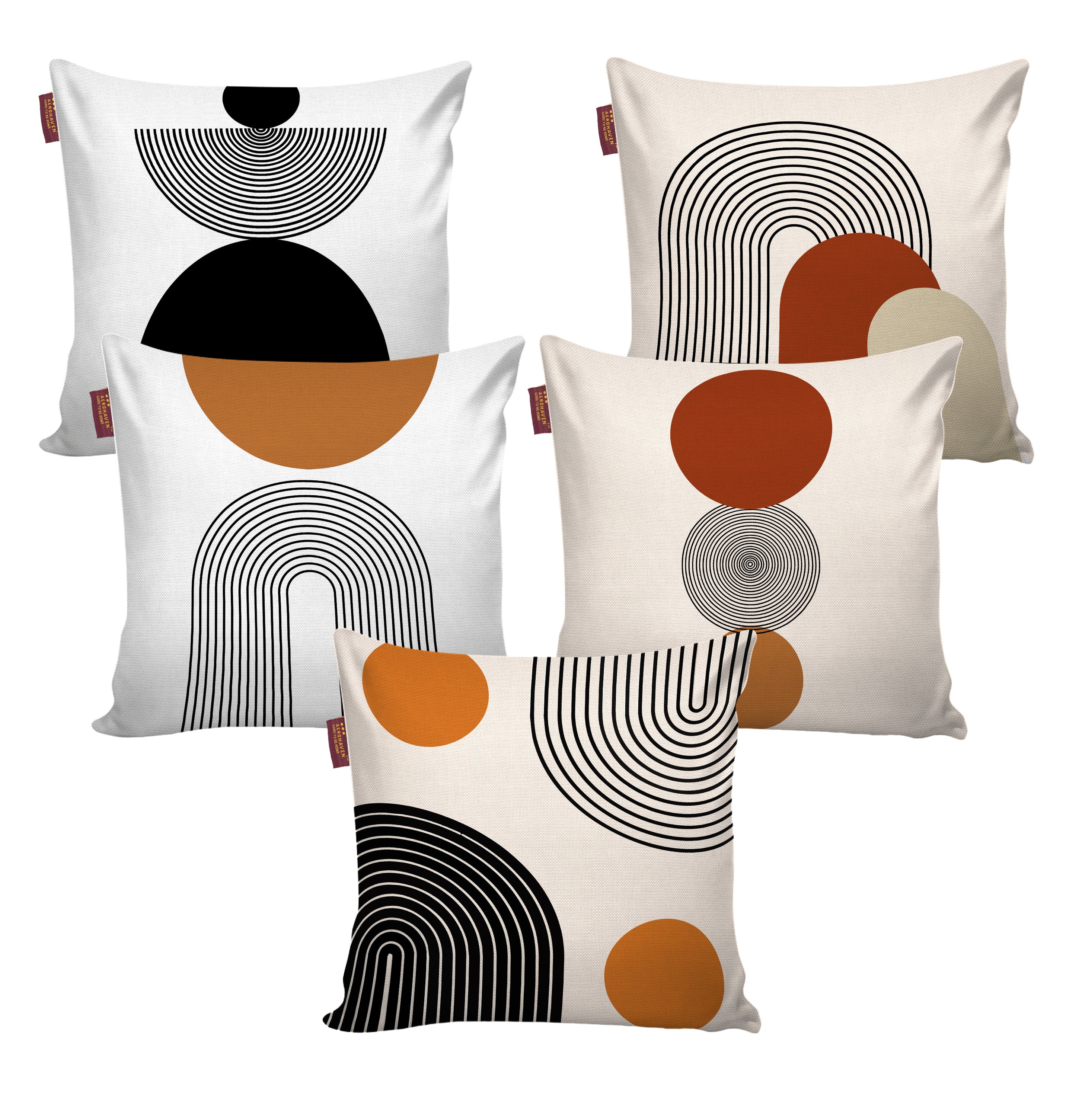 Set of 5 Designer Decorative Throw Pillow/Cushion Covers