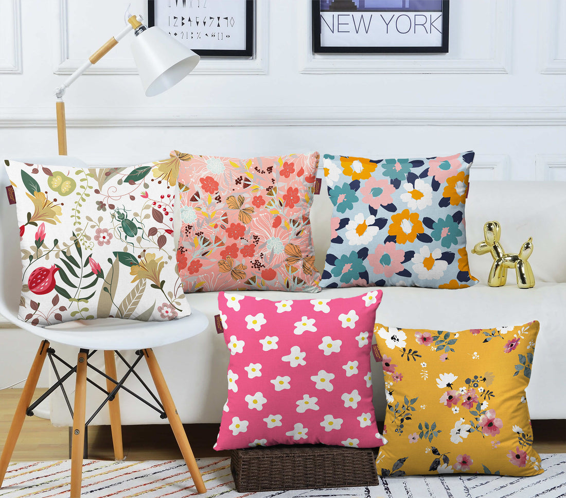 Set of 5 Designer Decorative Throw Pillow/Cushion Covers