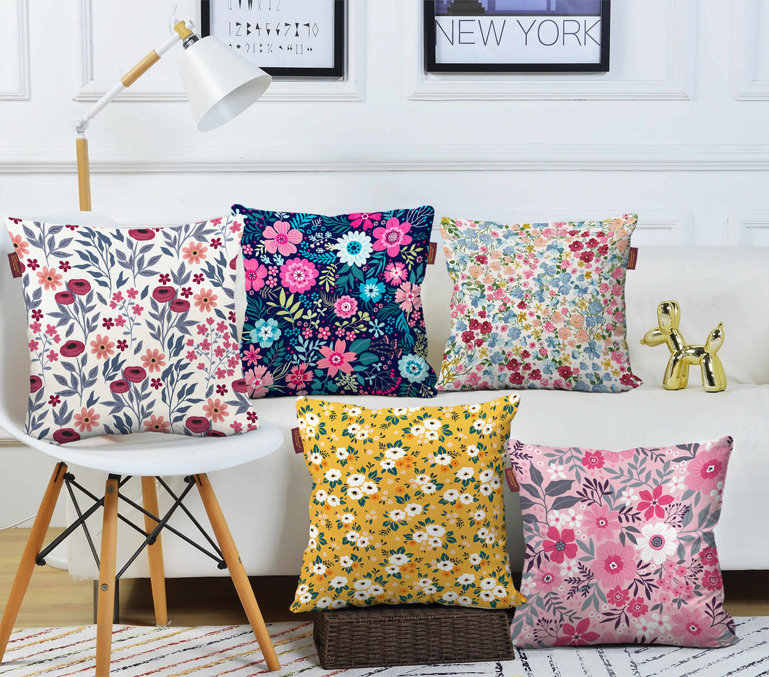 Set of 5 Designer Decorative Throw Pillow/Cushion Covers