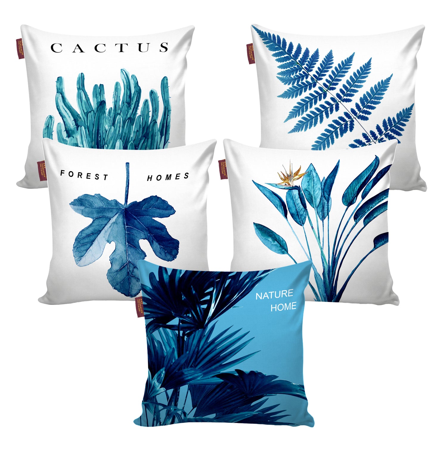 Set of 5 Nature Digital Printed Throw Pillow/Cushion Covers