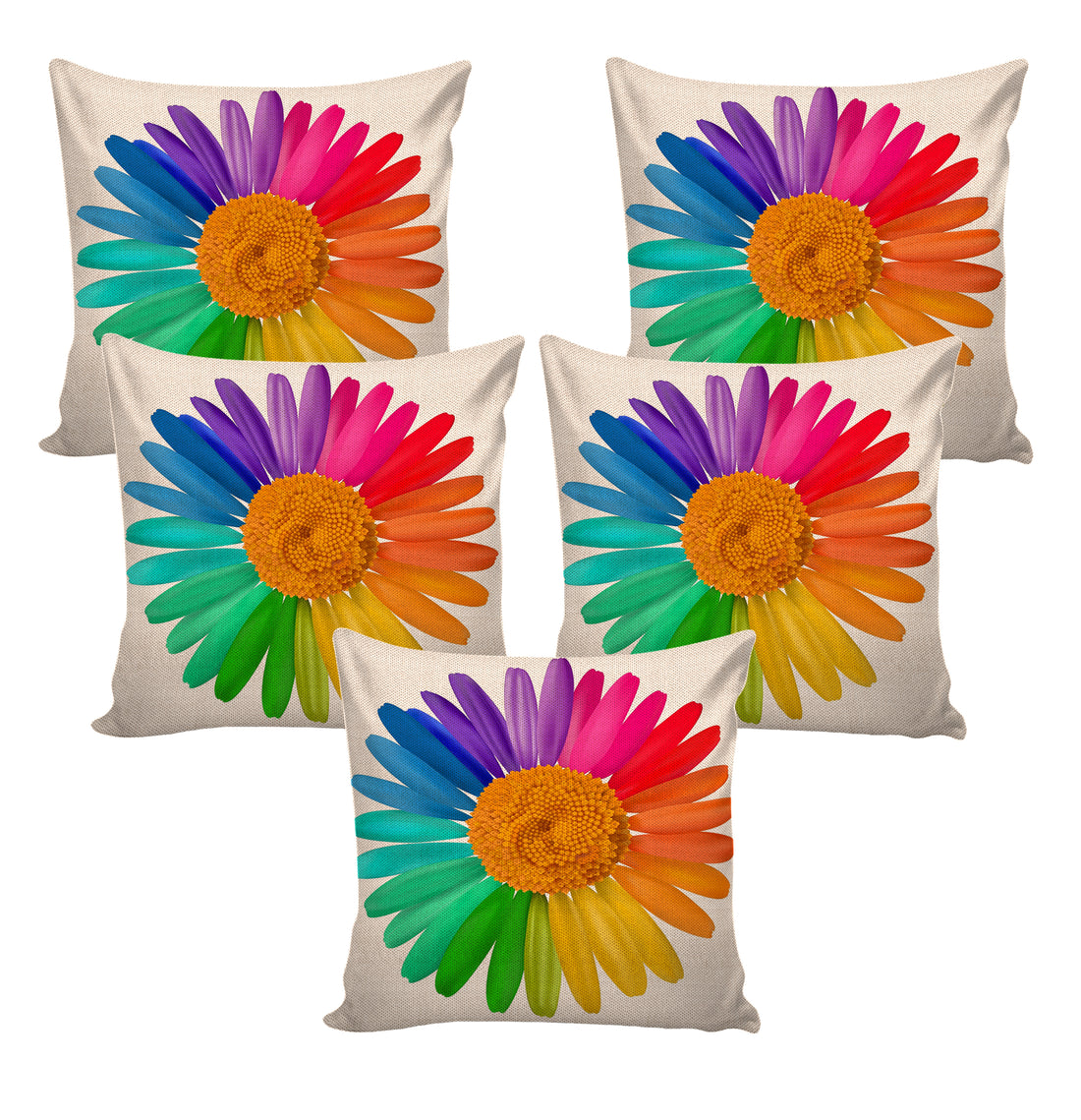 Set of 5 Jute Throw Pillow/Cushion Covers