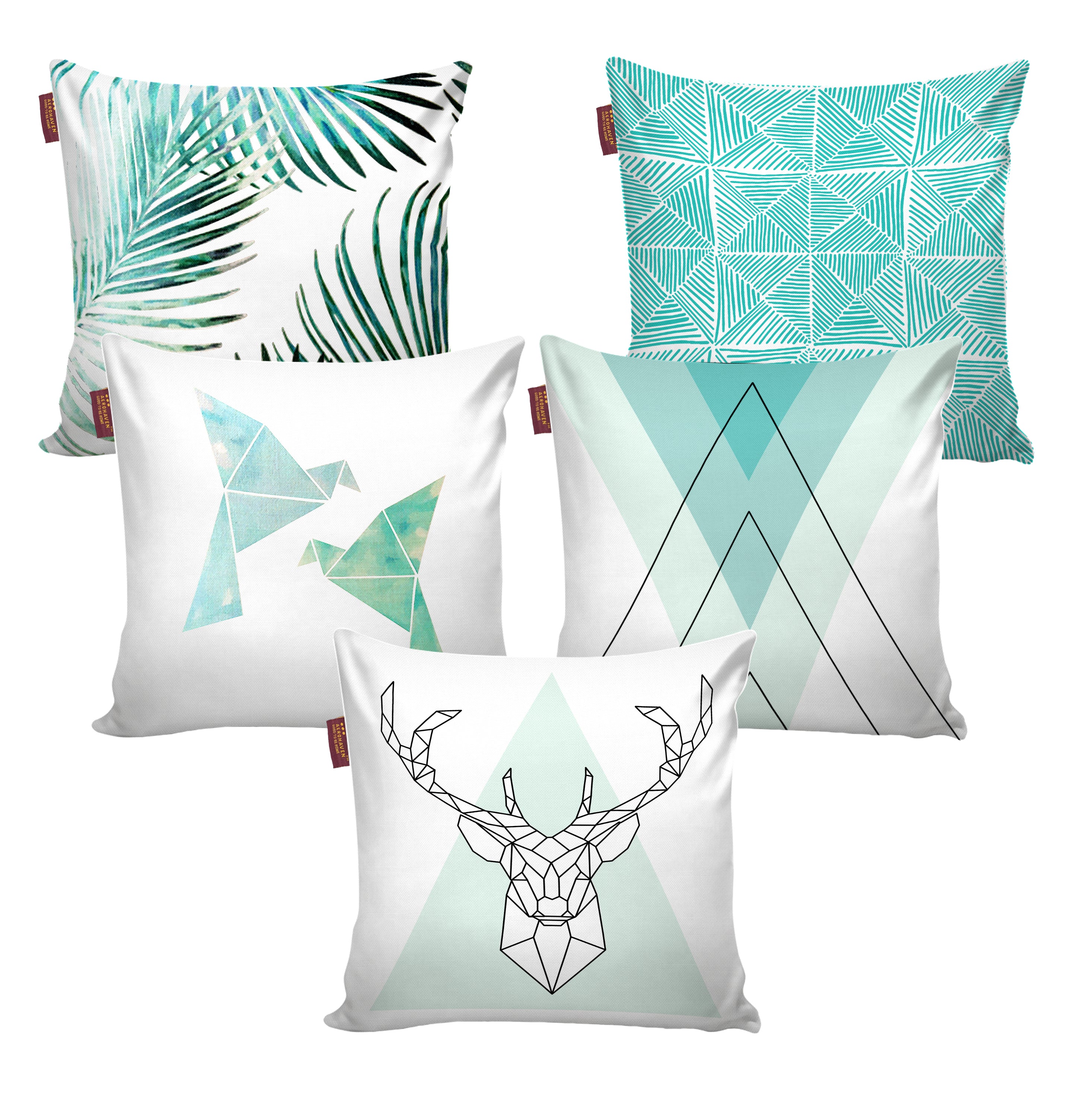 Set of 5 Nature Digital Printed Throw Pillow/Cushion Covers