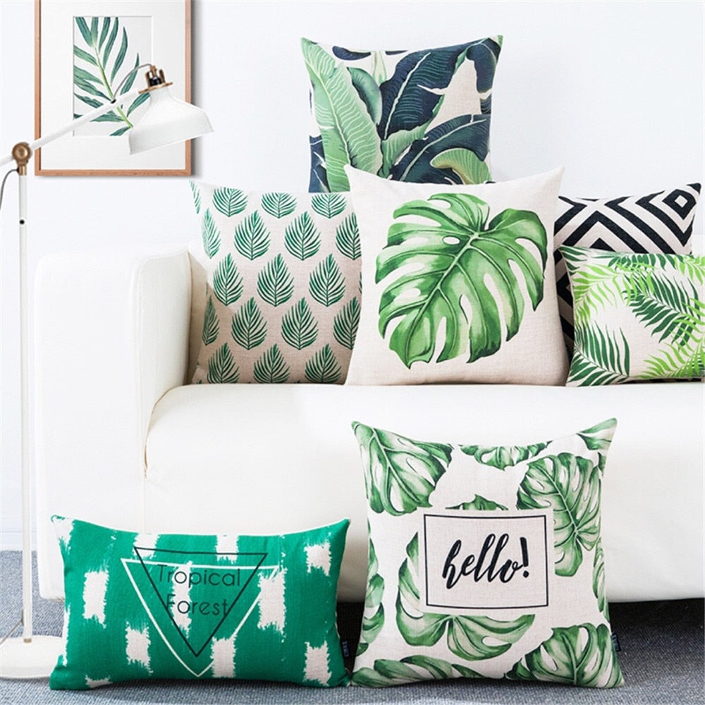 Set of 5 Nature Digital Printed Hand Stitched Throw Pillow/Cushion Covers