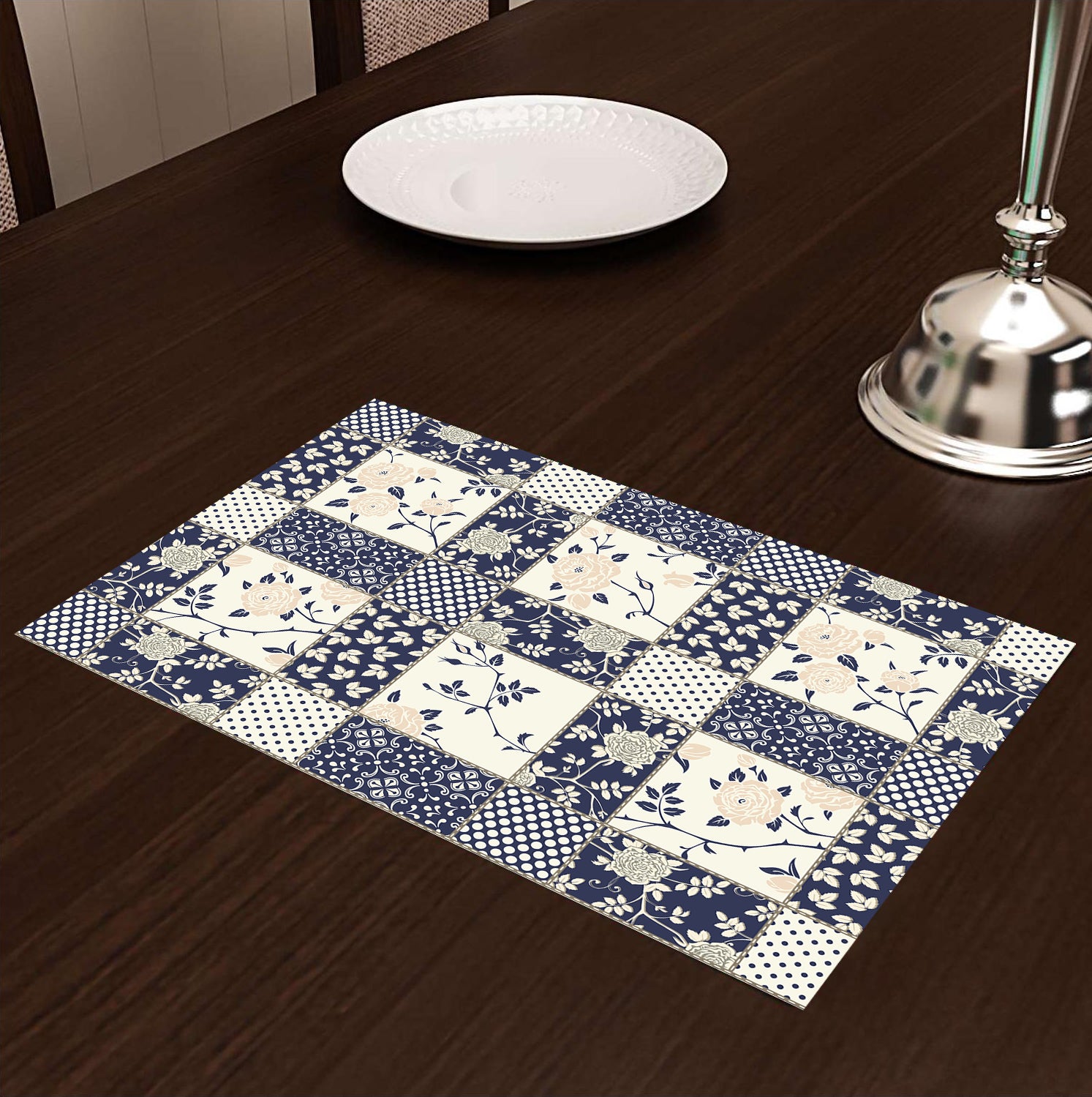 Blue Abstract HD Printed 4 Pcs Table Place Mat