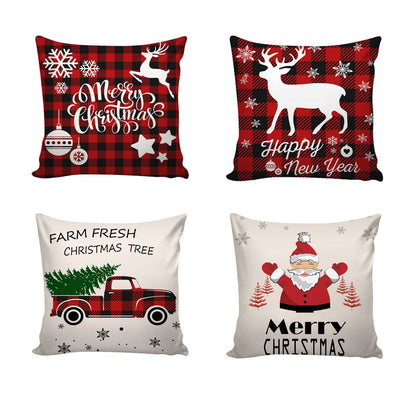 Set of 4 Christmas Design Cushion Covers (16×16)