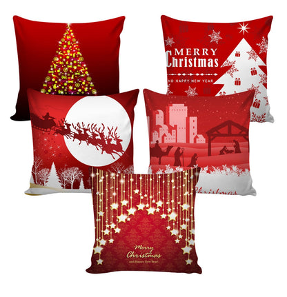 Set of 5 Christmas Cushion Covers
