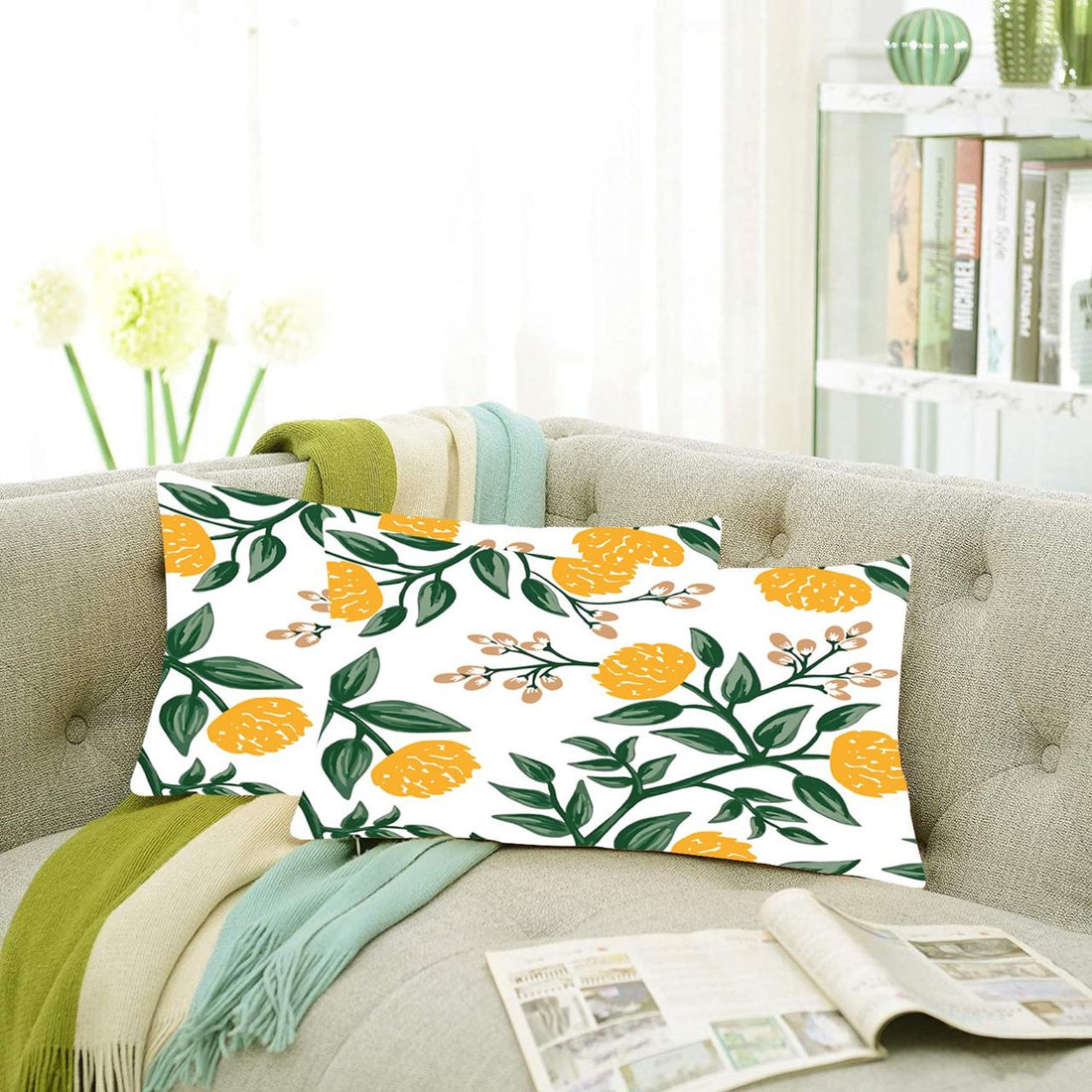 Set of 2 Designer Decorative Throw Pillow/Cushion Covers