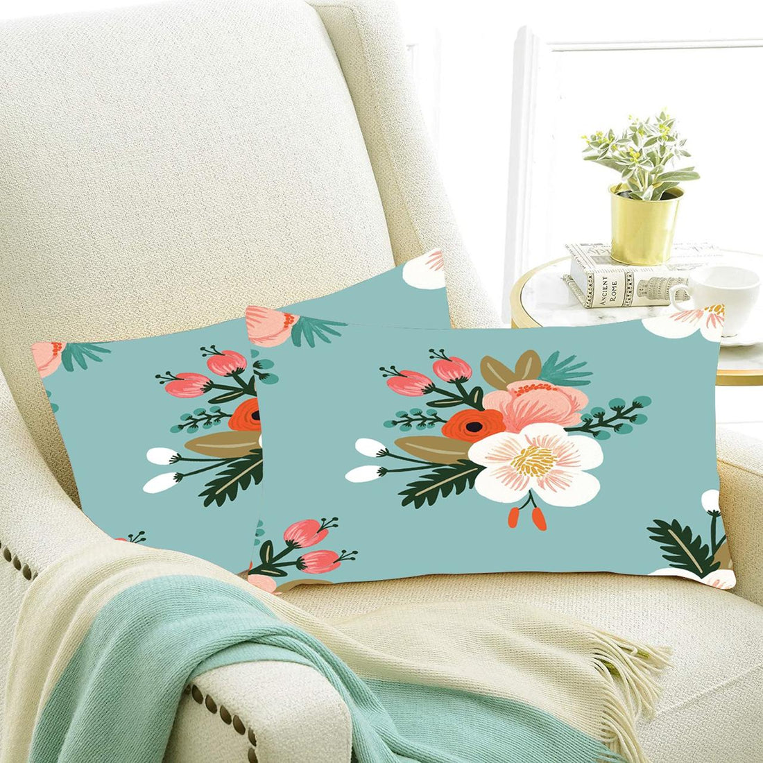 Set of 2 Designer Decorative Throw Pillow/Cushion Covers