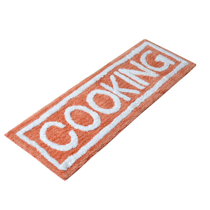 Soft Microfiber Kitchen Designer Anti Slip Runner, Peach