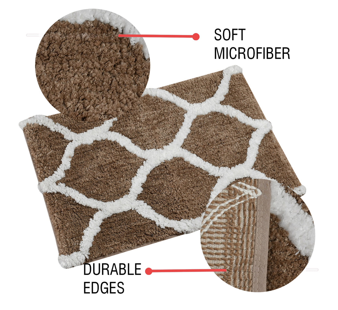 Glorious Super Soft Microfiber Anti Slip Bathmat, Coffee