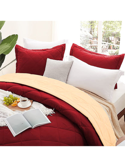 AEROHAVEN 220 GSM Microfiber All-Weather Solid Colour Bed Reversible Comforter AC Quilt Blanket