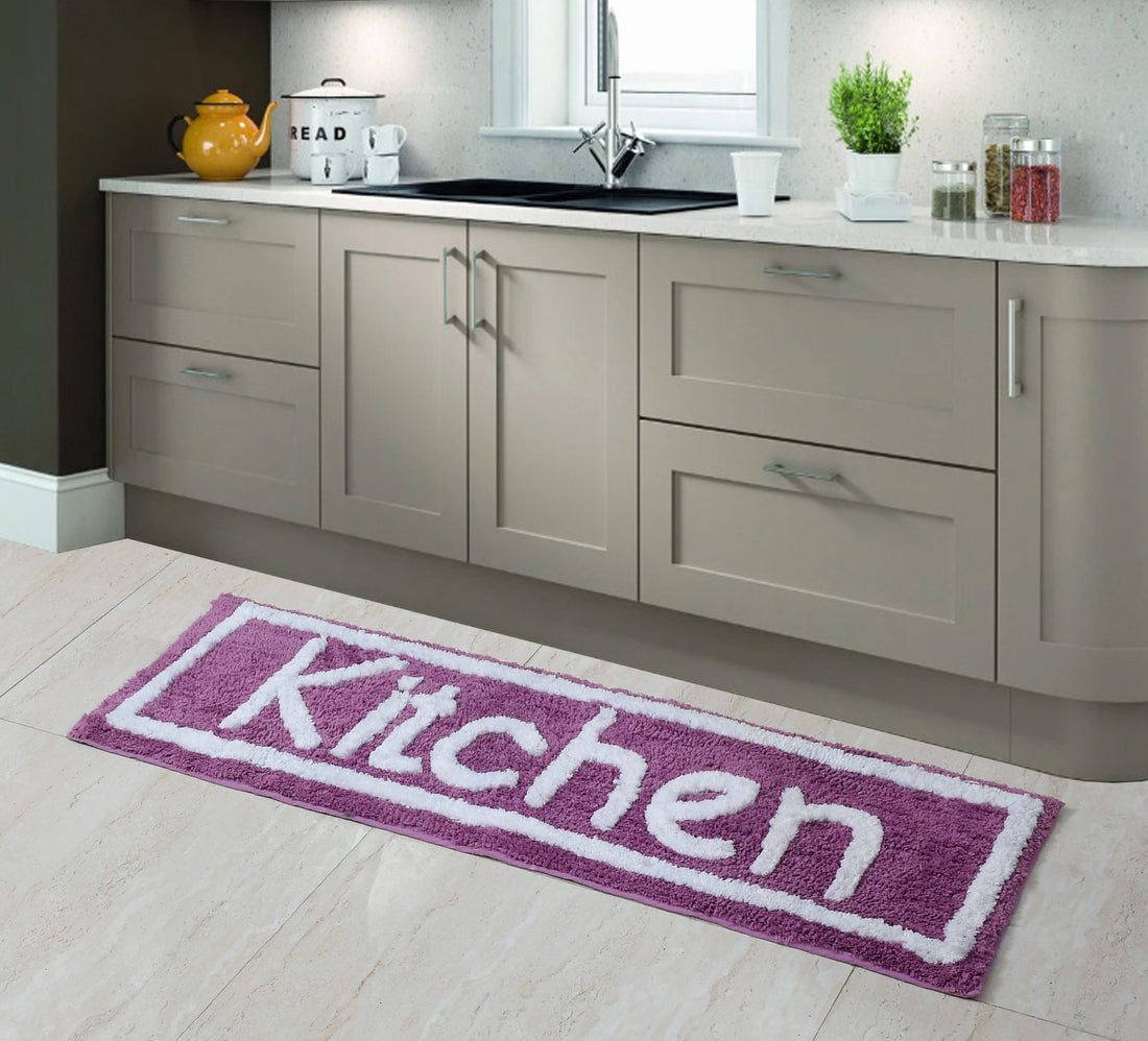 Soft Microfiber Kitchen Designer Anti Slip Runner, Wine