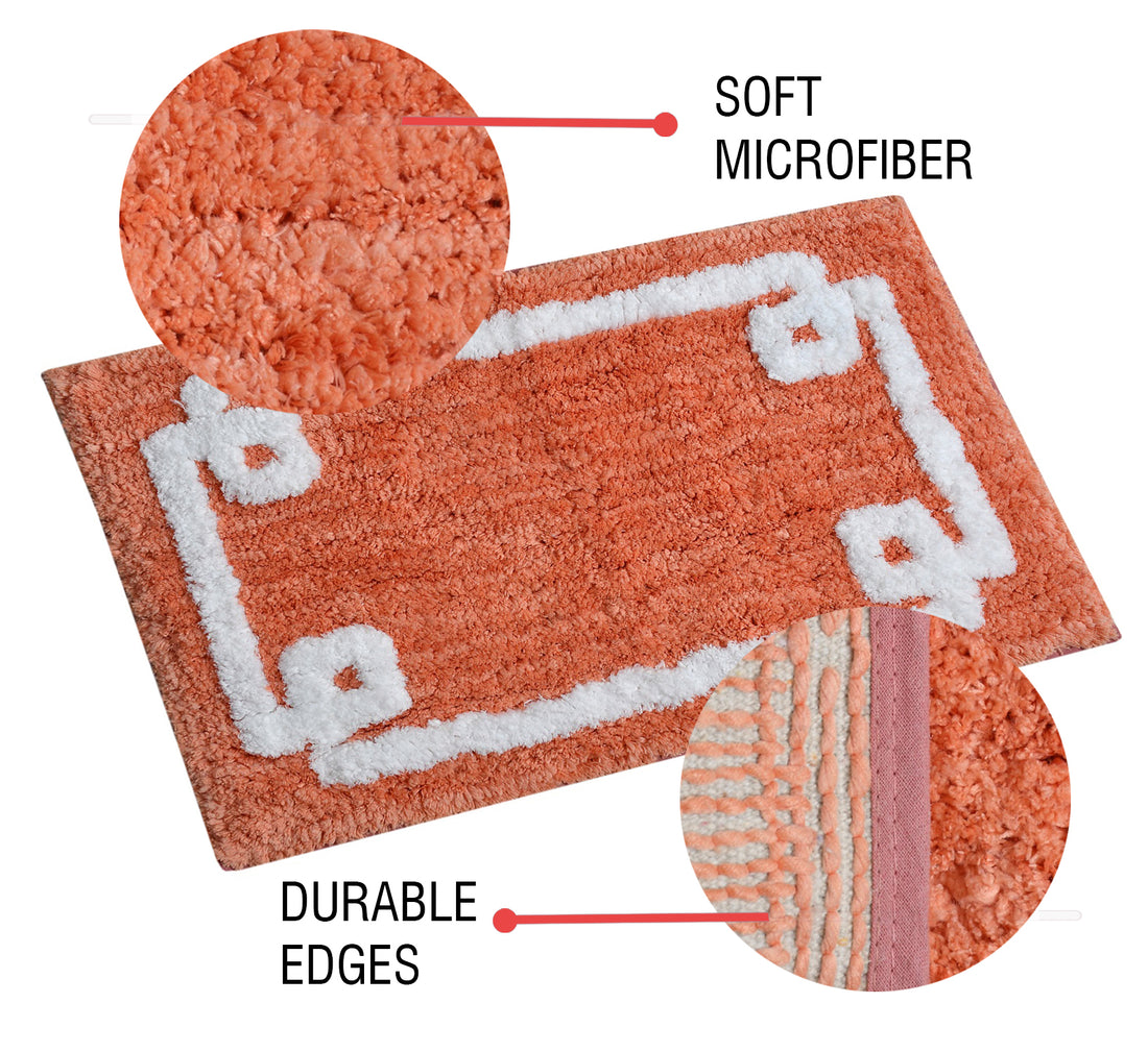 Glorious Super Soft Microfiber Anti Slip Bathmat, Peach