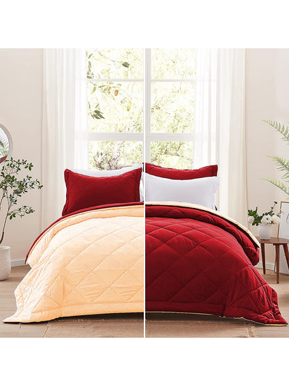 AEROHAVEN 220 GSM Microfiber All-Weather Solid Colour Bed Reversible Comforter AC Quilt Blanket