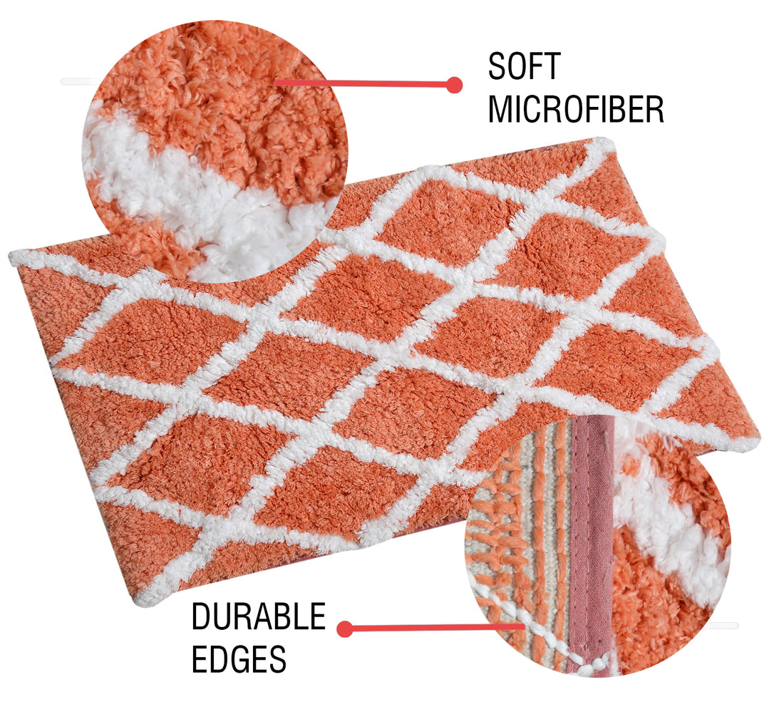 Glorious Super Soft Microfiber Anti Slip Bathmat, Peach