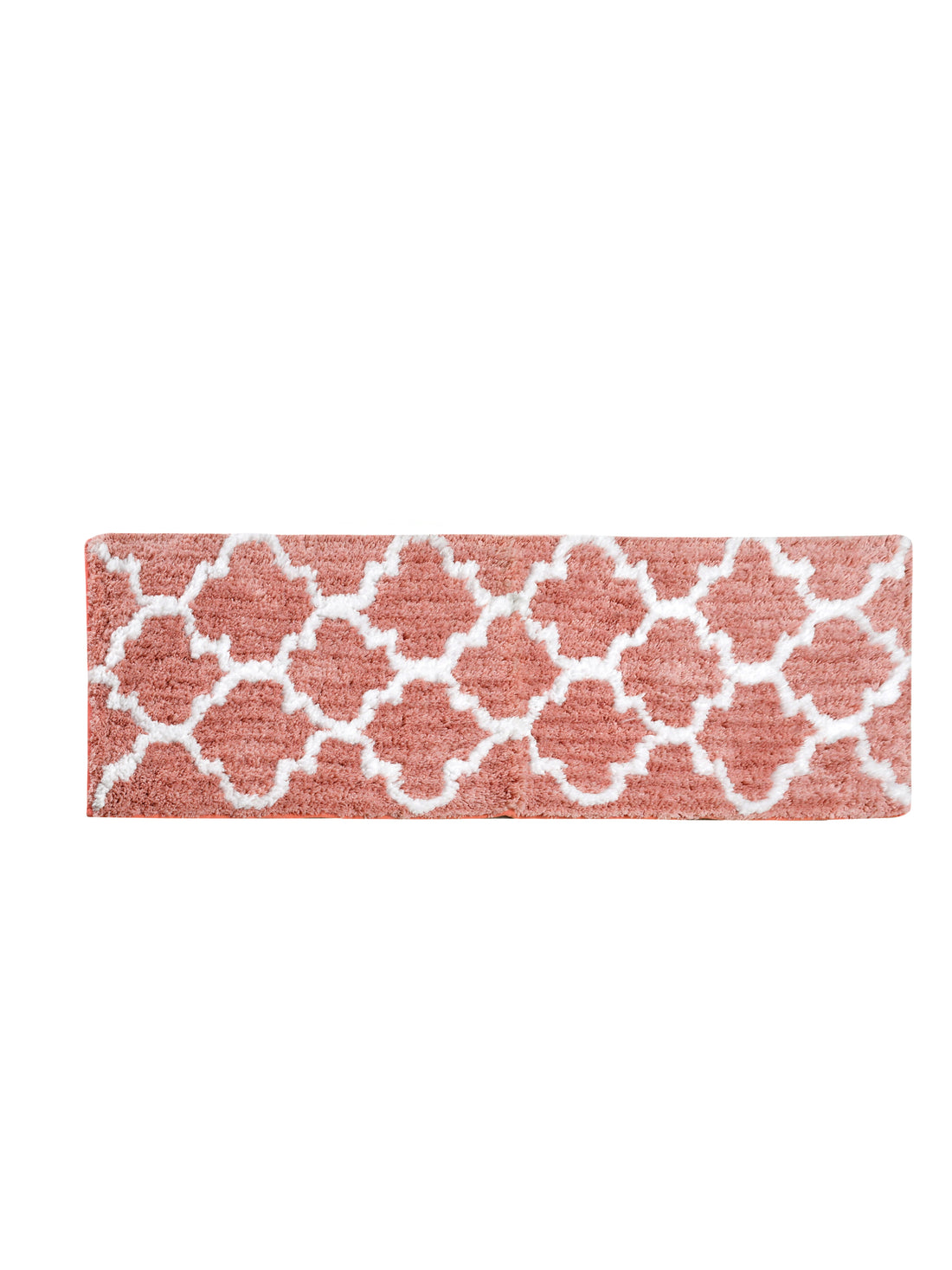 Soft Microfiber Abstract Moroccan Designer Anti Slip Runner, Peach