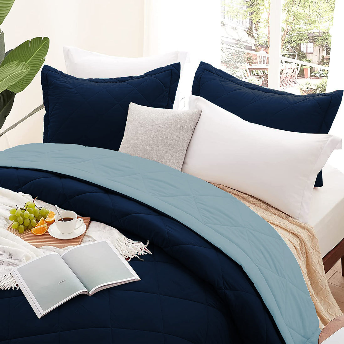 AEROHAVEN 220 GSM Microfiber All-Weather Solid Colour Bed Reversible Comforter AC Quilt Blanket