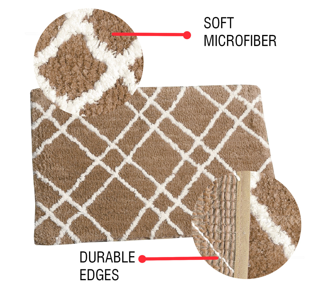 Glorious Super Soft Microfiber Anti Slip Bathmat, Coffee