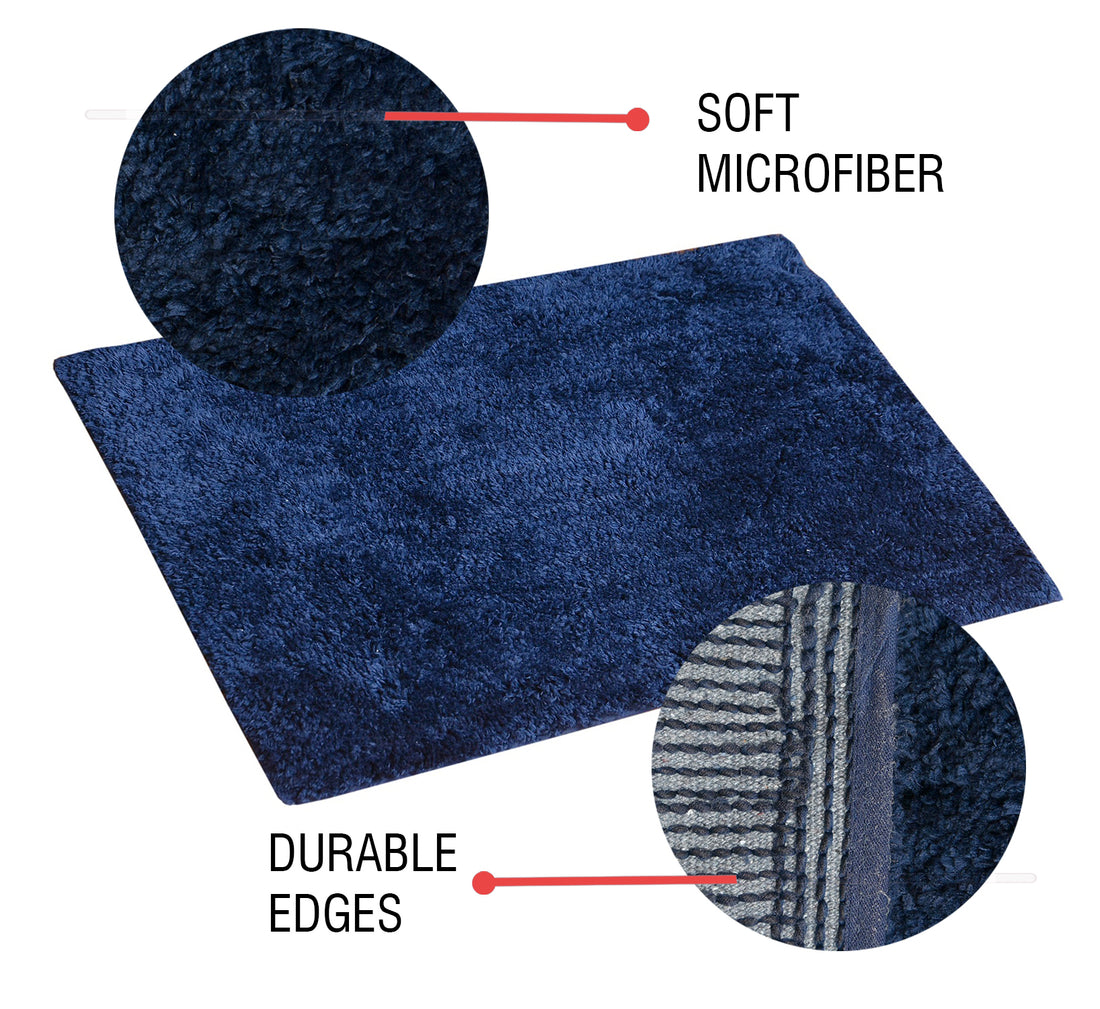 Soft Microfiber Anti Slip Bathmat, Navy