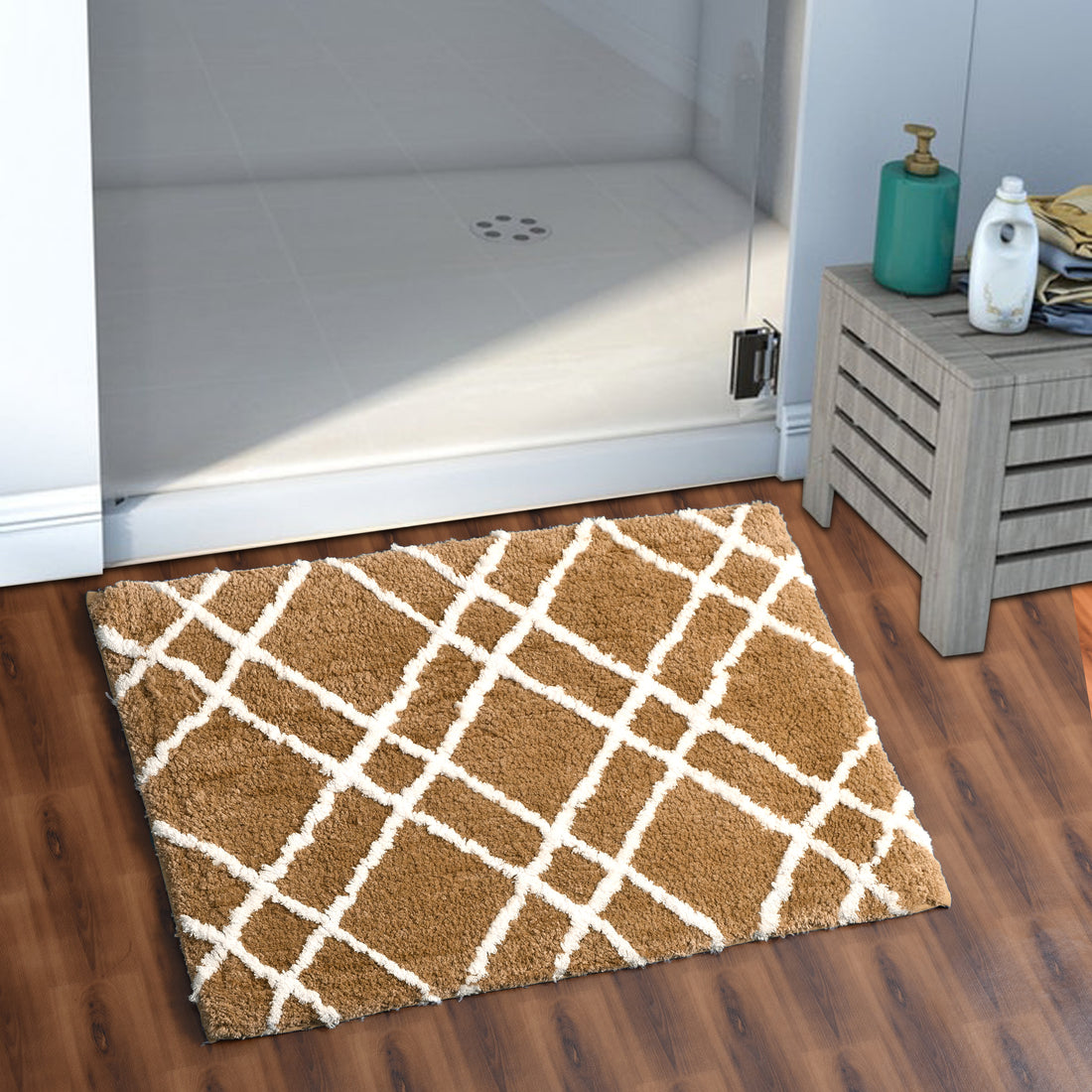 Glorious Super Soft Microfiber Anti Slip Bathmat, Coffee