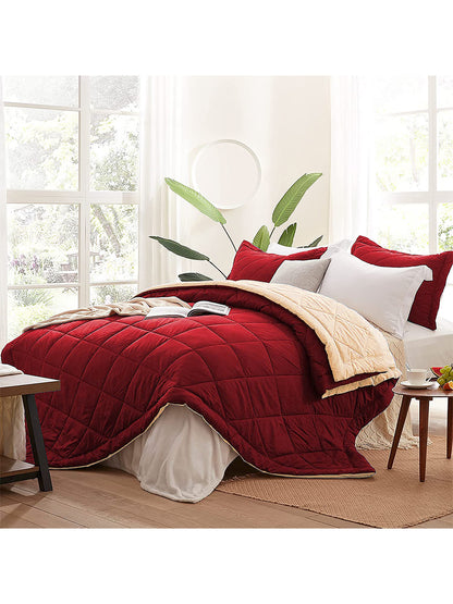 AEROHAVEN 220 GSM Microfiber All-Weather Solid Colour Bed Reversible Comforter AC Quilt Blanket