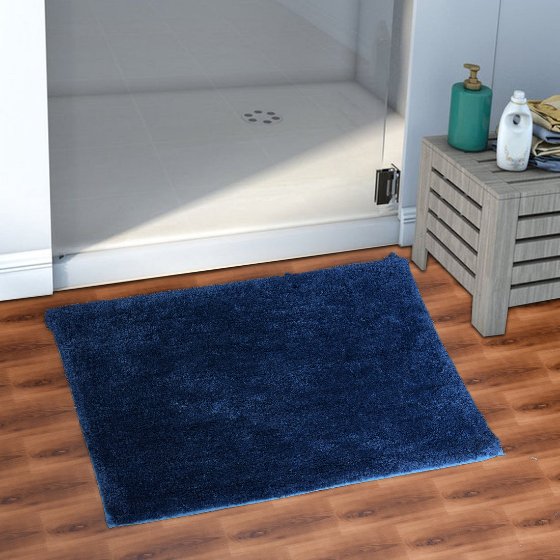 Soft Microfiber Anti Slip Bathmat, Navy