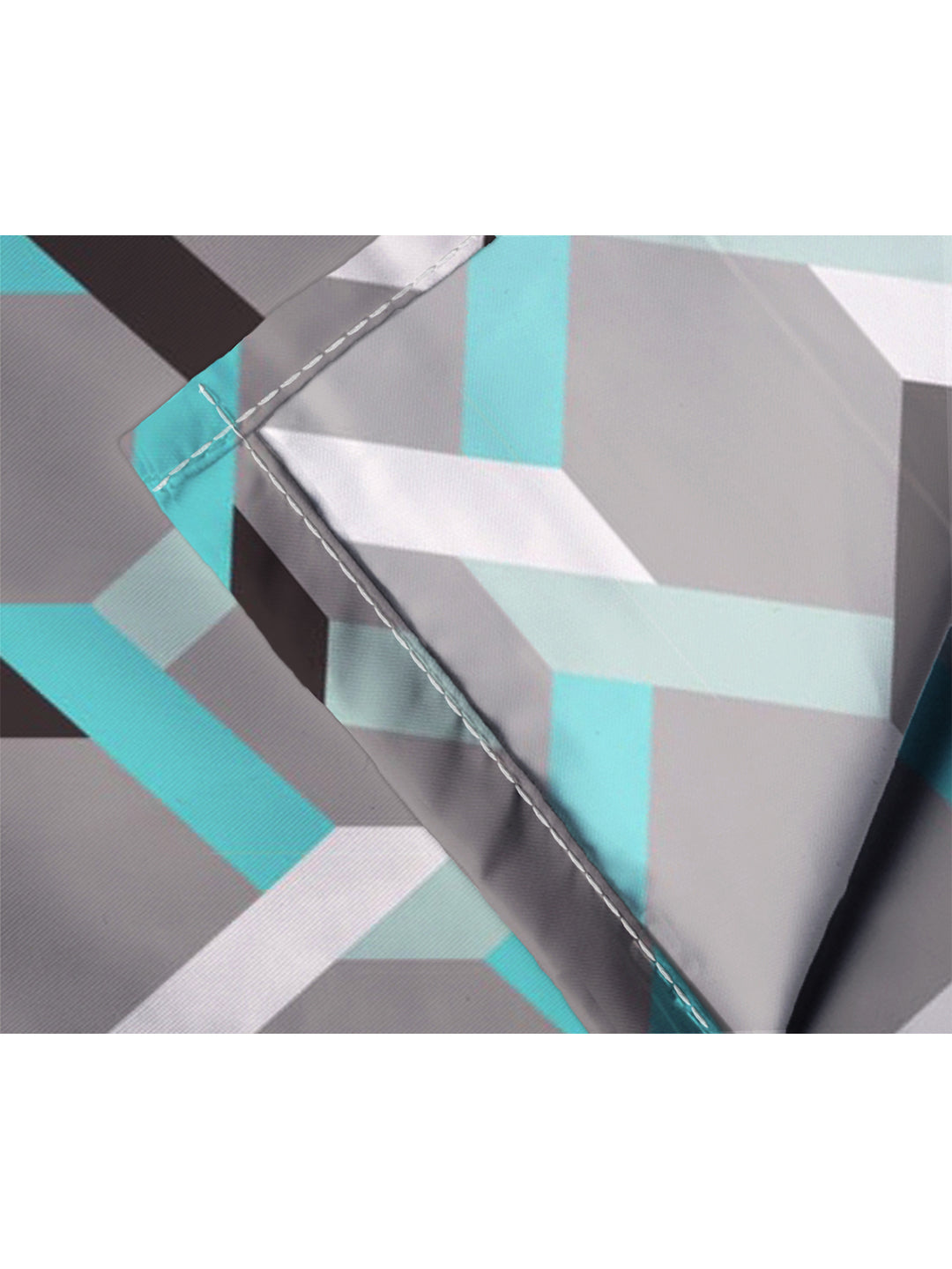 Glace Cotton Abstract Flat Fitted Bedsheet with 2 Pillow Covers