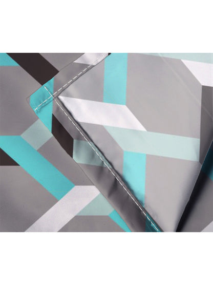 Glace Cotton Abstract Flat Fitted Bedsheet with 2 Pillow Covers