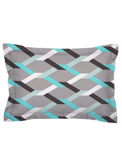 Glace Cotton Abstract Flat Double Bedsheet with 2 Pillow Covers
