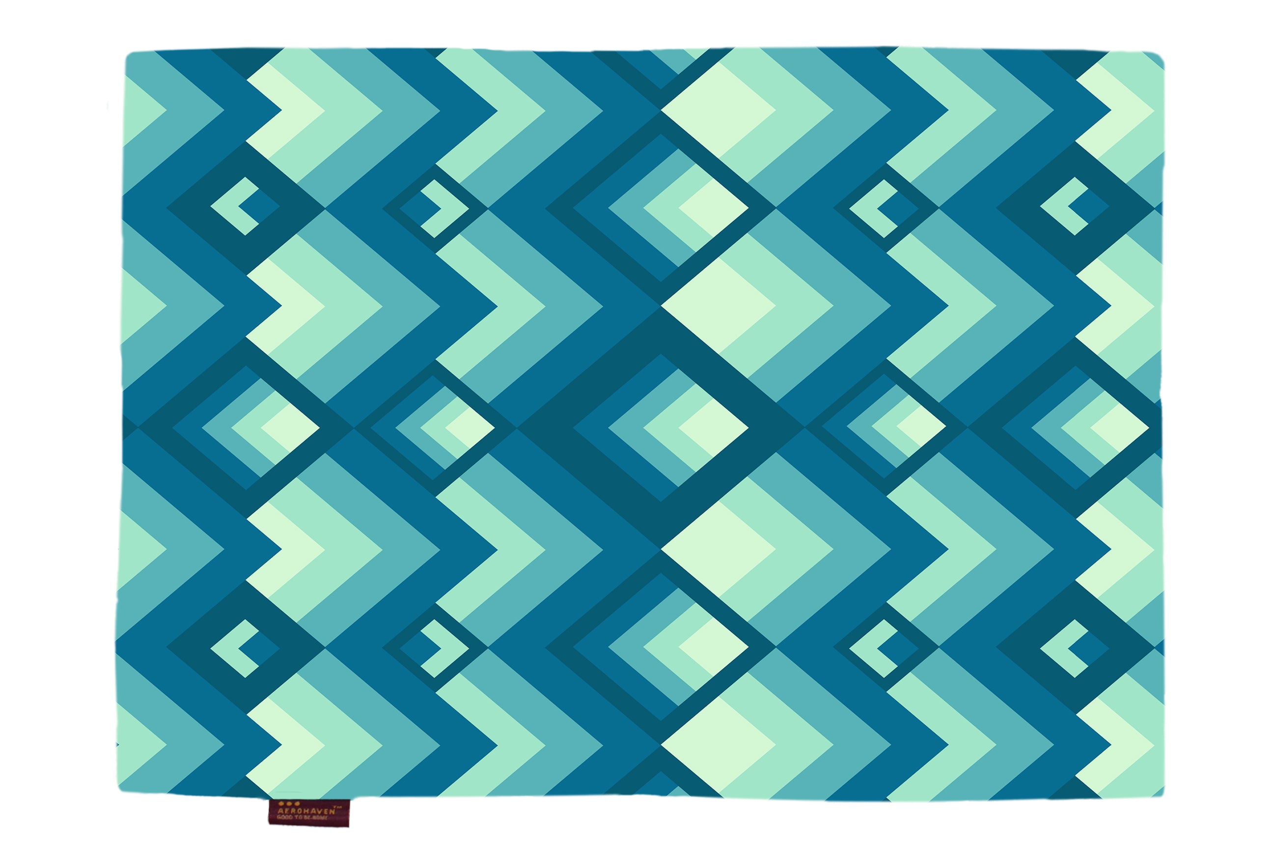 Teal Abstract HD Printed 4 Pcs Table Place Mat