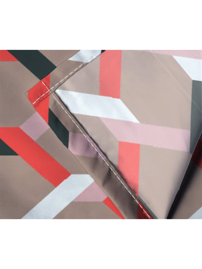 Glace Cotton Abstract Flat Fitted Bedsheet with 2 Pillow Covers